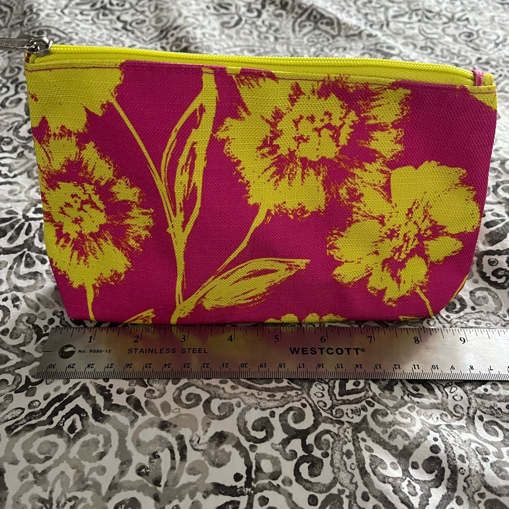 CLINIQUE Floral Cosmetic Bag Zipper Pouch - Picture 5 of 7